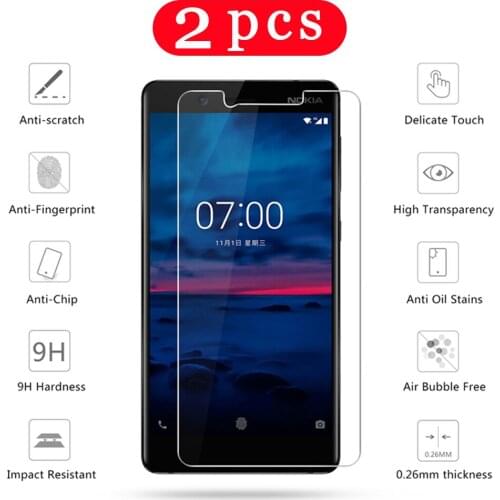 2Pcs 9H tempered glass for nokia x6 nokia 6.1 phone screen protector protective film for nokia 6 on the glass smartphone