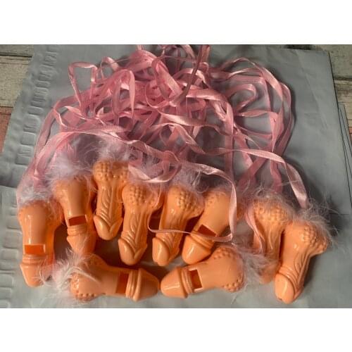 10Pcs Funnying Whistle Hen Party Whistling Cock Appeal Penis Nude Modelling With Feather Bird Appeal Penis For Bar Bachelorett
