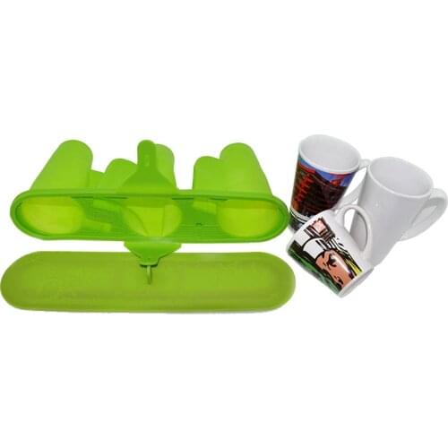 3D Sublimation 3 in 1 Silicone Mug Wrap for 12 and 17 OZ Cone Mugs, Silicone Mold Mug Clamps 5pcs Mug Wraps11OZ 12OZ 15OZ