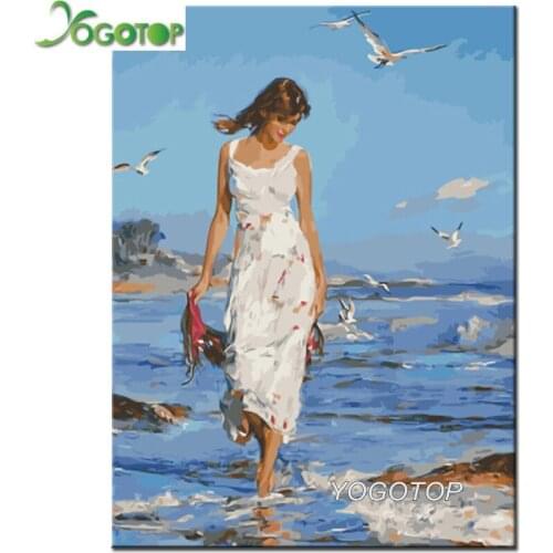 5d diy Diamond Painting Cross Stitch sea,beach,girl,full Diamond Embroidery 3d Diamond Mosaic Patterns home decor crafts YY1529