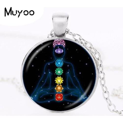 7 Chakra Reiki Healing Necklace Buddha Yoga Meditation Pendant Spiritual Om Symbol Hope Jewelry Chain Statement Necklace HZ1