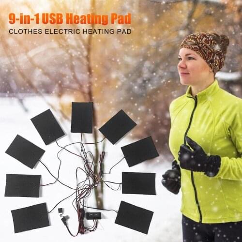 9-in-1 USB Clothes Heater Pad Electric Dual-control Switch Handy For Heating Jacket Warmer Pad Waterproof And Washable