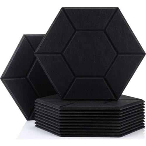Hot-12 Pack Acoustic Panels,Hexagon Acoustic Panels,Soundproof Padding Beveled Edge Sound Dampening Panel for Home & Offices