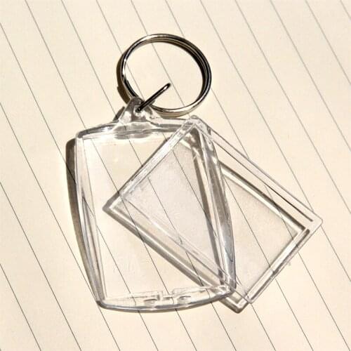 FREE SHIPPING BY DHL 600pcs/lot Curved Rectangle Acrylic Keychains Plastic Blank Key Chains Insert Picture Keyrings