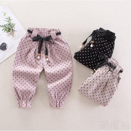 Infants Baby Pants Korean-style Girls Dotted Trousers Autumn Thin Bloomers Small CHILDRENS Outer Wear Crawler Wholesale