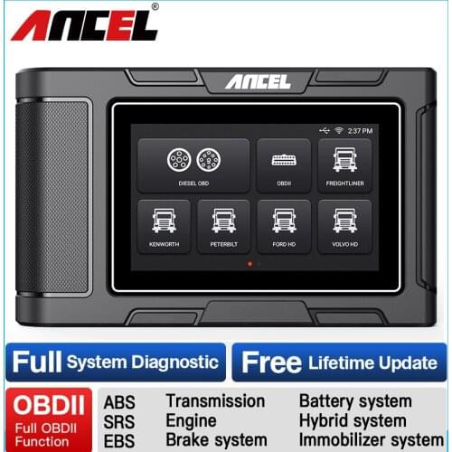 ANCEL HD3100 Heavy Duty Truck Car Scan Tools OBD2 Diagnostic Scanner All System Print Data 12V 24V Engine OBD 2 In 1 Code Reader