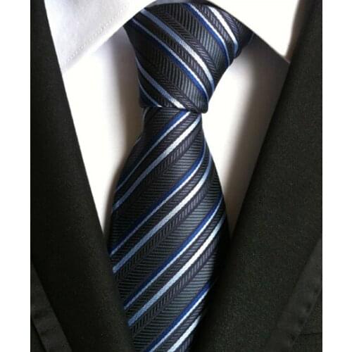8cm Designer Classic Tie Mens Woven Necktie Stylish Striped Cravat for Business