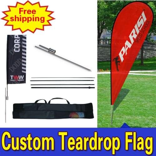 90cm*275cm FREE SHIPPING Custom SINGLE SIDED Printing teardrop flags with Spike Inground Full Color Drapeau De Plumes