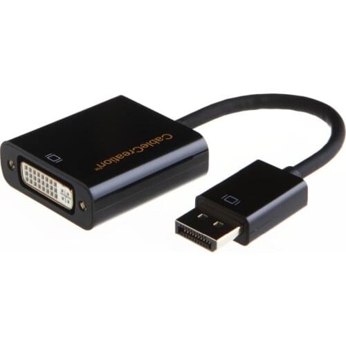 CableCreation Gold Plated DisplayPort to DVI Adapter Cable, Standard DP to DVI Female Cable with built in IC Chipset,Black Color
