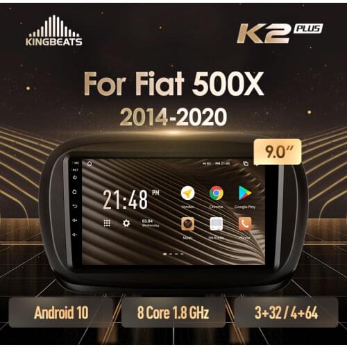 KingBeats Android 10 Octa-Core head unit HU 4G in Dash Car Radio Multimedia Video Player Navigation GPS For Fiat 500X 2014 - 2020 no dvd 2 din Double Din Android Car Stereo 2din