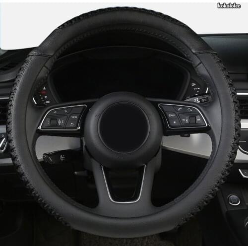 KOKOLOLEE Leather Car Steering Wheel Cover For Chevrolet Cruze Captiva Lacetti Aveo Niva Spark Sonic Trax Camaro