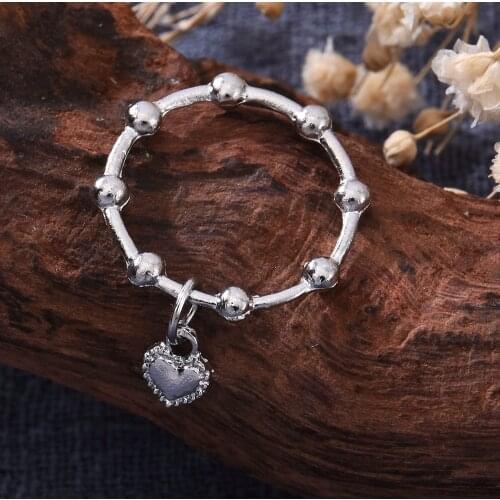 New Trendy Small Retro Baroque Style Love Pendant Ring Female Korean Personality Ring Ring for Women Gifts for Girlfriend