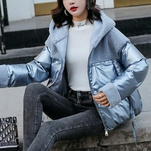 Thicken Solid Colors Coat Padded Jackets New Parka Winter Women Fashion Warm Wool Hooded Pocket Zipper Long Sleeve Windproof Fur