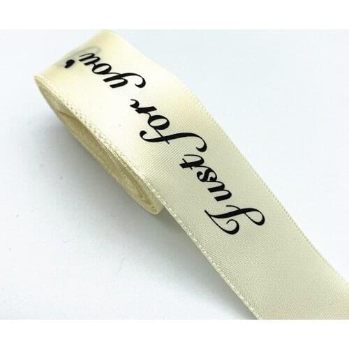 New 10-38mm "Just for You" Printed Polyester Ribbon Letters Print Ribbon for DIY Gift Packing Wedding Christmas Bow Ribbons #01
