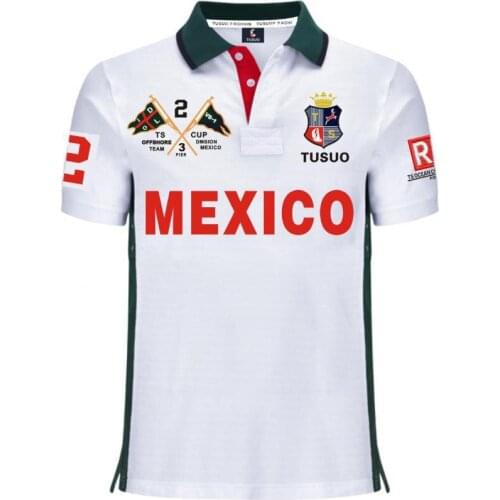 MEXICO GBR Embroidery Polo Shirt Men Brand Clothing Summer Short Sleeve Male Polo Shirts Plus Size 4XL 5XL 6XL