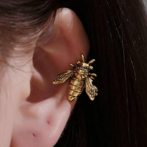 Metal Bee Clip Earrings Creative Personality Vintage Ear Clip Earrings For Women Fashion Insect Ear Clip Earing Earings Jewelry