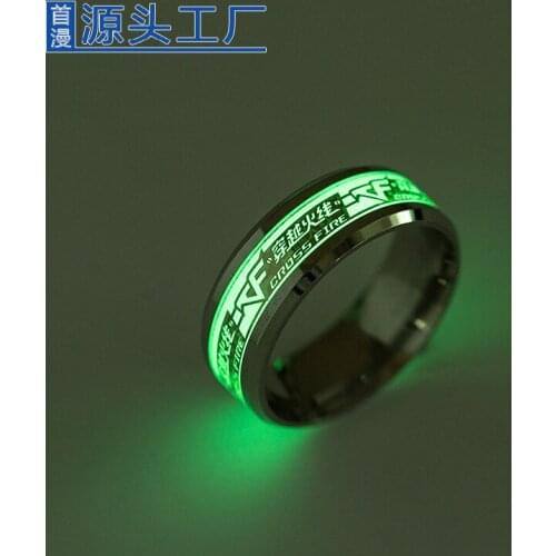 Cartoon game titanium steel luminous ring, titanium steel jewelry Jewelry & Accessories,Fashion Jewelry Rings
