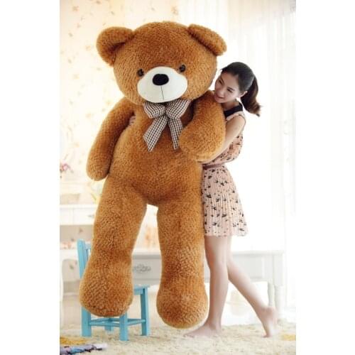 Stuffed animal largest 170cm tie teddy bear plush toy brown teddy bear doll gift t6096