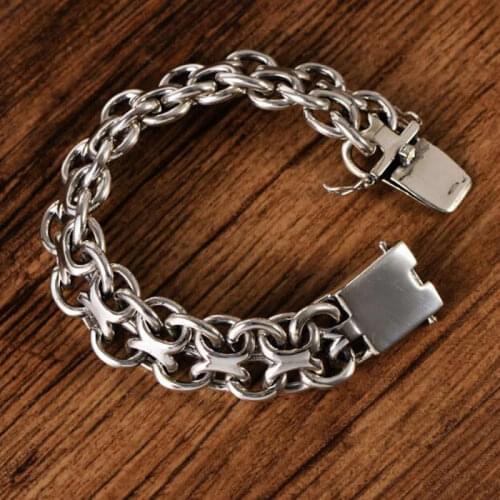 New Pure S925 Silver Bracelet Mens Dragon hyperbole Bracelet Stamp S925