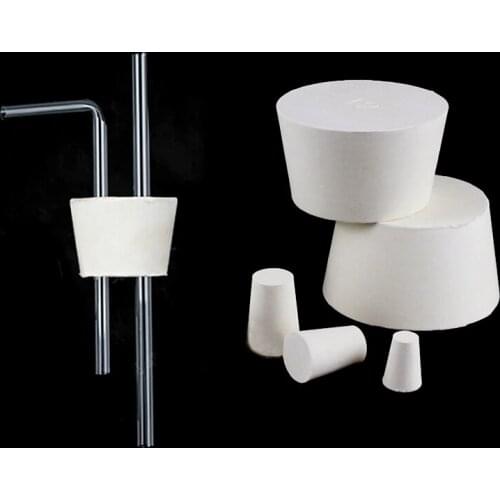 Silicone Rubber Sponge Stopper Hole Plug Lab Flask Test Tube Bottle Glassware Tapered Rubber Plug Bung Stopper