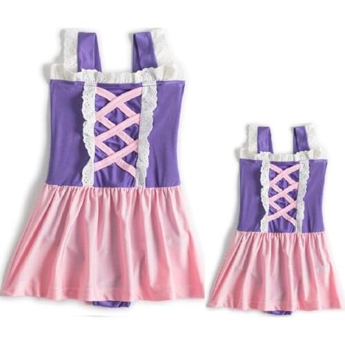 One Piece Swimwear Baby Girls Floral Straps Bathing Suit Backless Swimsuit Swimwear Swimming Suit Children Beach Wear rapunzel