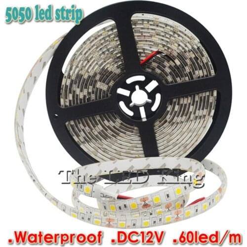RGB 300 LED strip light 5m 60LEDs/m SMD 2835 White Warm White Red Green Blue LED strip 12V Waterproof flexible Tape rope stripe