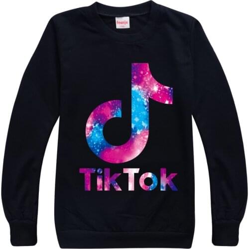 TIK TOK Fall Clothes for Kids Cotton Hot Selling Childrens Sweater Teenage Hooded Girls Boys Tshirt