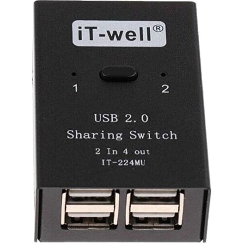 Usb sharing switch 2 in 4 out 2 Computers Sharing 4 Devices Peripheral Switcher Box Hub Mouse, Keyboard, Scanner, Printer, PC