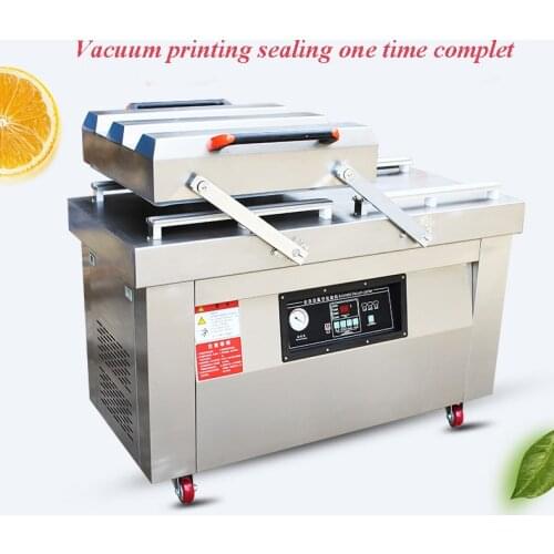 Storage Bag Film Sealer Double room groove vacuum sealing machine Automatic Vacuum Packer packing machine With Printing function