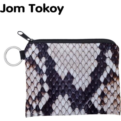 Jomtokoy Serpentine printing waterproof Purse Card Key Pouch Small Zipper Coin Purse Card Holder Mini square wallet 3026