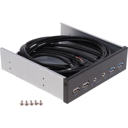 Floppy Bay High Speed 2Port USB3.0+USB2.0 Hub HD Audio 3.5mm Earphone Jack