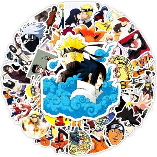 10/62pcs Cartoon Anime Naruto Stickers Funny Laptop Bicycle Guitar Skateboard Luggage DIY Waterproof Sticker Kids Cool Gift Toys