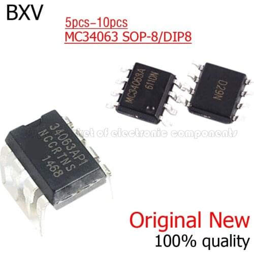 10PCS MC34063API DIP-8 MC34063AP1 MC34063 DIP8 34063API IC MC34063A SOP-8 MC34063ADR SOP8