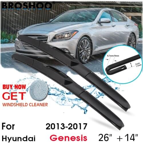 Car Wiper Blade Front Window Windscreen Windshield Wiper Blades J hook Auto Accessories For Hyundai Genesis 26"+14" 2013-2017