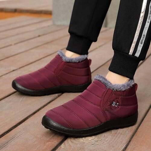 New 2021 Fashion Womens Boots Winter Soft Ankle Boots For Women Waterproof Snow Shoes Woman Round Toe Boots Female Ladies Shoes