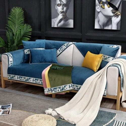 Sofa Covers for Living Room Chenille Four Seasons Universal Nordic Sofa Cushion Non-slip Leather Solid Wood Sofa Cushion
