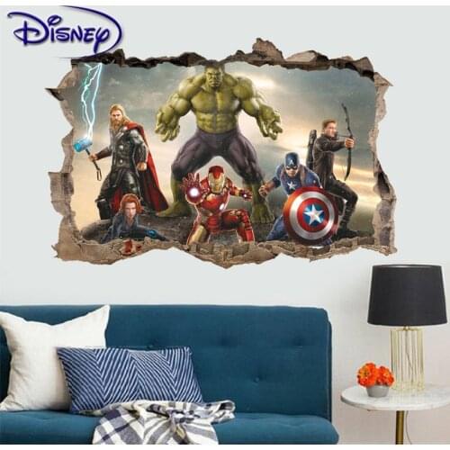 Disney Kids sticker cartoon 3d The Avengers DIY sticker toy for Children bedroom decoration cute Boy stickers autocollant enfant
