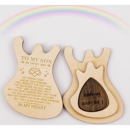 Wooden Electric Guitar Picks Gift Box guitarist plectrum box wedding music pickups paddles customized engraved dropship EG0009