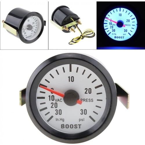 6032BL 2" 52mm 12V Blue LED 0~30in.Hg / 0~30PSI Car Turbo Boost Gauge Meter with Sensor for Boat / Truck / ATV