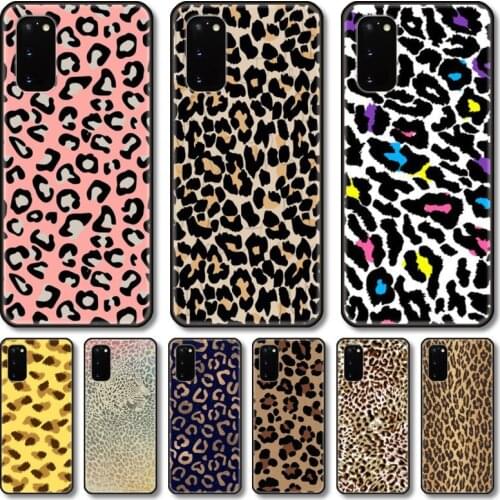 Leopard grain Phone Case For Samsung Galaxy Note S21 20 10 9 E Lite UW Ultra 5G PRO Black Shell Cover