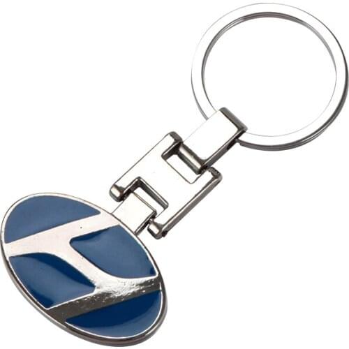 1pcs 3D Metal Emblem Keychain Key Chain Key Rings Logo For Hyundai Santa Fe Sonata Solaris Azera Creta I30 Ix25 Tucson IX35