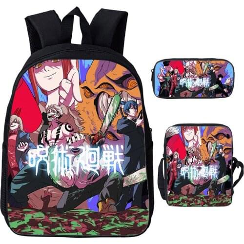 Mochila 3D Print 3pcs/set Jujutsu Kaisen Backpack for School Teenagers Girls Sac A Dos Japan Anime Schoolbag Pencil Case Bagpack