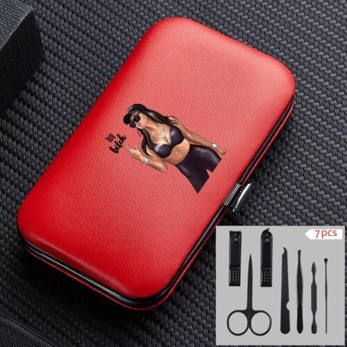 Fashion Girl 7pcs Sets Manicure Nail Clipper Travel Portable Stainless Steel Trimmer Clippers Cutter Scissors Accessories Tools