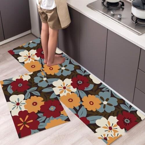 Fashionable Simple Nordic StyleWaterproof Kitchen Floor Mat Household Carpet Long Strip Door Mat Modern Home Decor