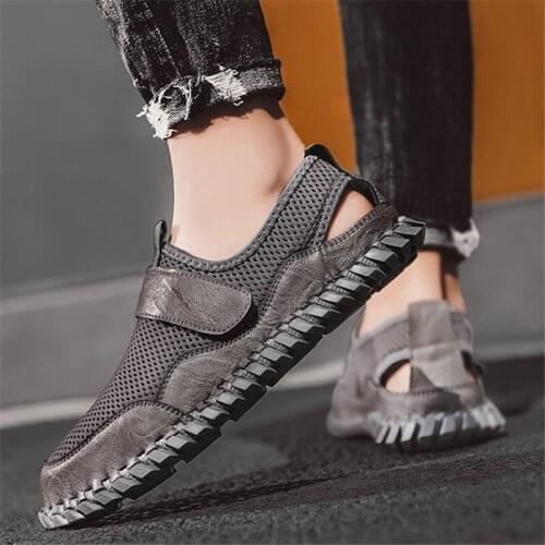 Spring Autumn Men Loafers Fashion Mesh Cloth Shoes Casual Velcro For Man Breathable Big Size 44 Lazy Footwear Male Sneaker