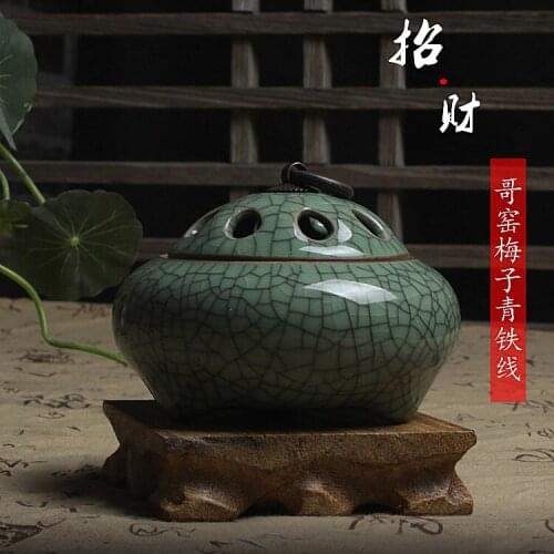 Longquan celadon aromatherapy furnace set handmade antique copper santalwood incense furnace