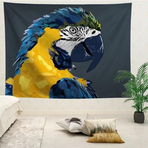 Custom Parrot Tapestry Wall Boho Decoration Home Decor Psychedelic Wall Tapestry Abstract Carpet Wall Cloth Tapestries