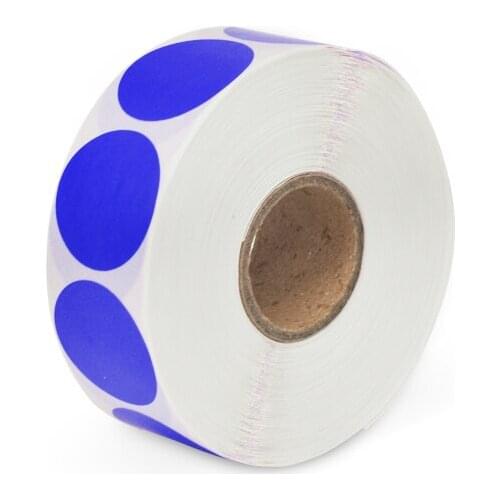 New solid Blue 24mm Round Food Safety Permanent Adhesive Label Sticker Adhesive Labels 1000/Roll, 1 Rolls/Pack
