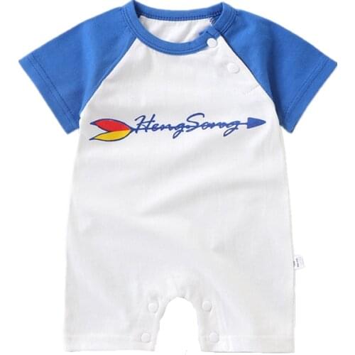 New Summer Baby Clothing Short Sleeve One Piece Cotton Romper Sports Clothes Cute Animal Pattern Shortalls 0-18 Month Boys Girls