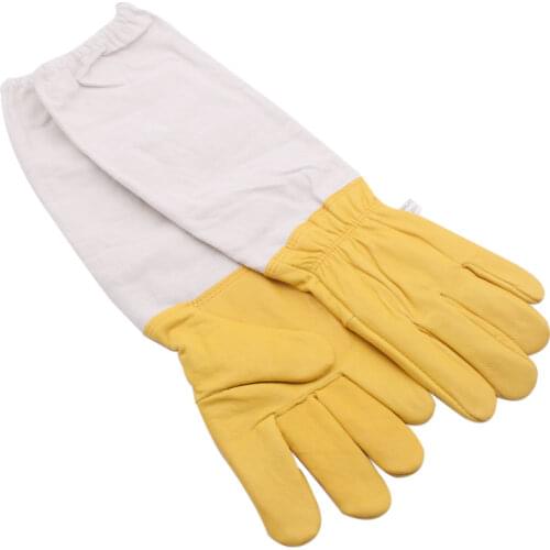 Beekeeping Gloves Men Women Beekeeper Prevent Bee Bite Yellow Gloves Sheepskin Anti-Bee Beekeeping Farm Protective Long Sleeves